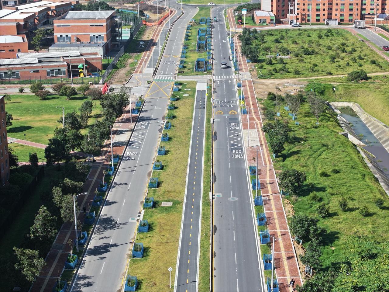 Vista aérea del anillo vial del Urbanismo La Marlene